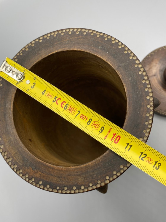 Turned Wood and Brass Tobacco Jar – 1950s-1960s – Decorative Objects, Mid Century Modern (photo 6 of 7)