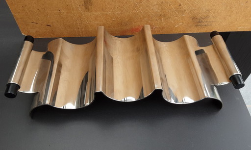Porte-bouteilles vintage en chrome, très bon état, 1960