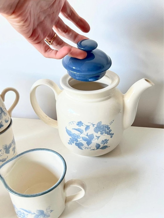 Image 1 of Servizio da caffè d'epoca Staffordshire Potteries - uva blu - anni '70