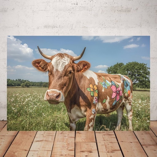 Photo printed on plexiglass / Tattooed cow / Limited edition