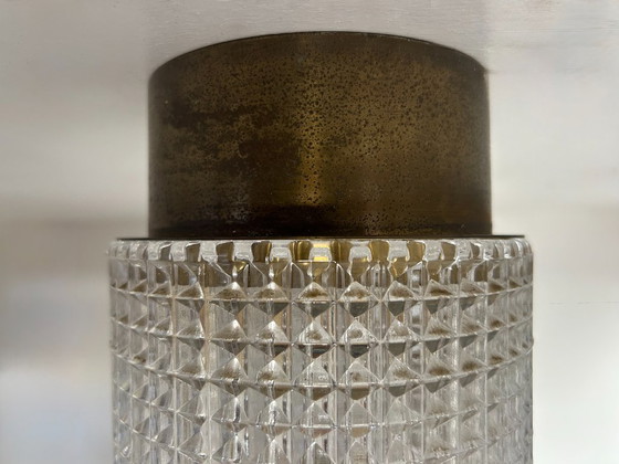 Image 1 of Plafonnier vintage , laiton et verre , Carl Fagerlund Suède 1960