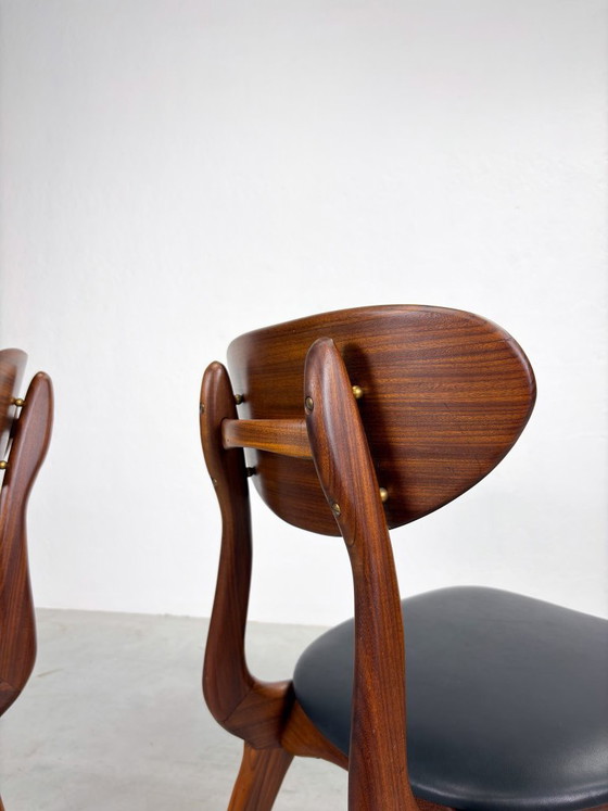 Set 'Snavel' Esszimmerstühle von Louis van Teeffelen – Wood, Leather (photo 17 of 20)