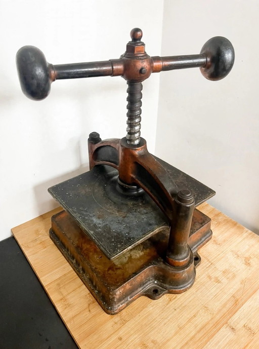 Antieke Gietijzeren Boekenpers / Kopieerpers - 1900-1930 - Industrieel Object 