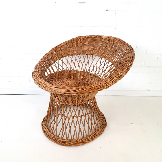 Image 1 of Sedia rotonda vintage in rattan degli anni '60/'70