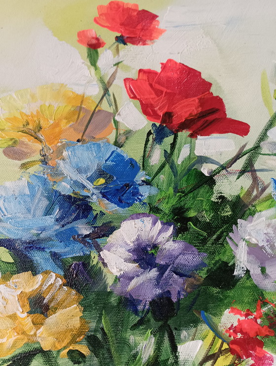 Image 1 of Oil painting flowers Mario Smeraglia