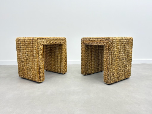 2 x Beistelltische / Nachttische / Hocker Japandi , Boho