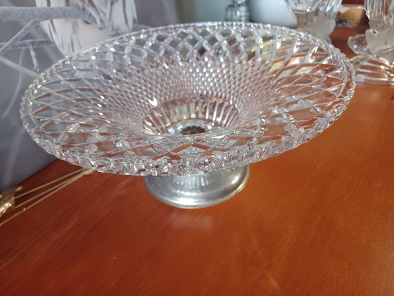 Exclusive Large Crystal Coupe Bowl on Silver Base – Diamond Cut (photo 6 of 6)