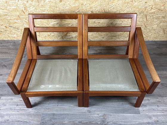 Image 1 of 60s 70s teak couch sofa 2-seater by Glostrup Møbelfabrik Denmark Design