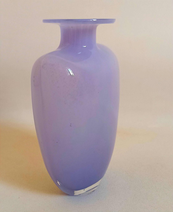 Image 1 of Bleu Lavande Vase 1980s by Kjell Engman Height 24.5 cm