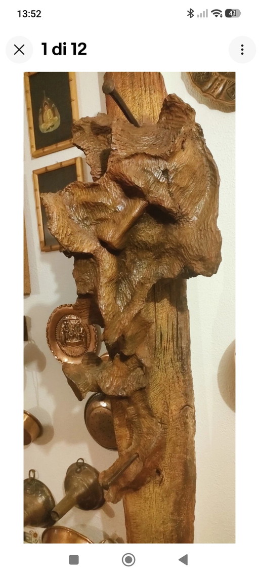 Olive Root Sculpture, Dating Back to 1980, Entitled "SACRED TOTEM" (Palazzo Barberini - Rome Exhibition 1981)