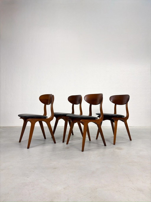 Set of dining room chairs 'Snavel' by Louis van Teeffelen