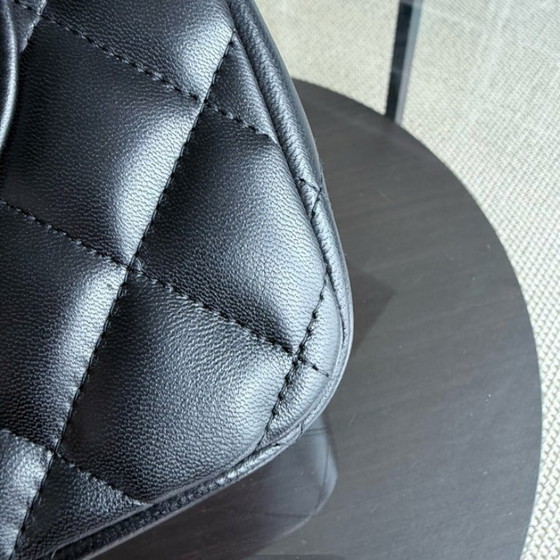 Image 1 of Chanel Classic Flap Jumbo - 30CM Quilted Lambskin Double Flap Black Gold Hardware