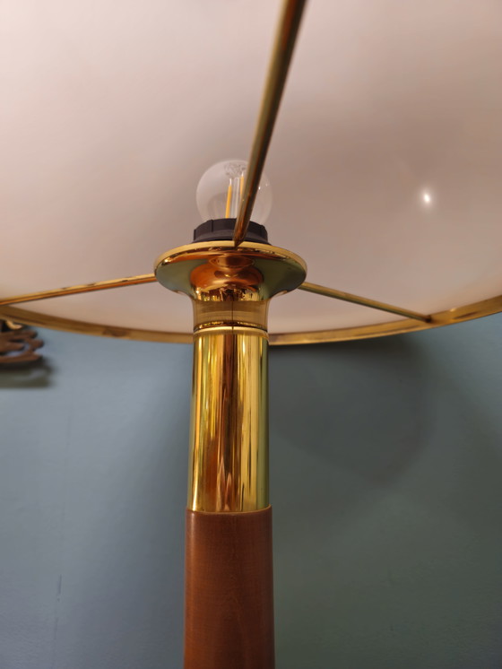 Image 1 of Lampada da tavolo vintage Temde Leuchten Lampada da scrivania in ottone teak