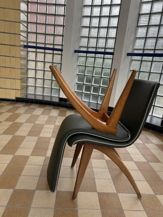 Image 1 of 6 sedie Swing Chair di design – G.J. van Os | Design olandese di metà secolo