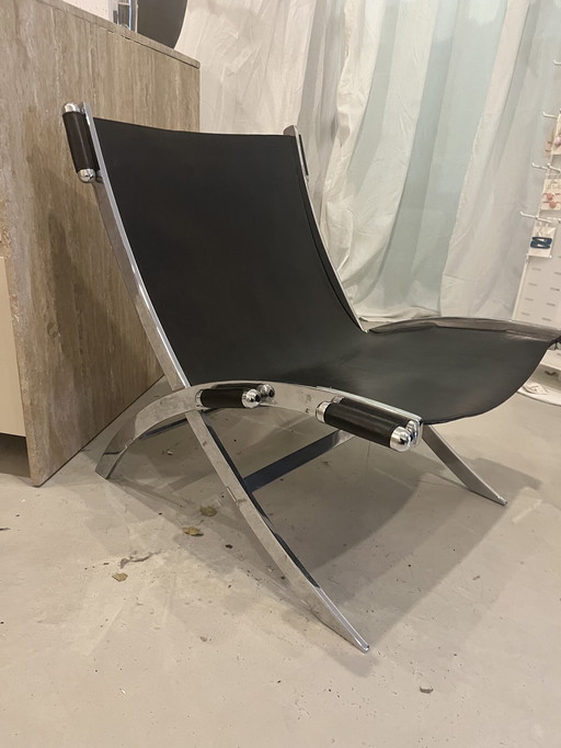 Cuba Chair for Ilva Reupholstered with Leather by Omar Muni