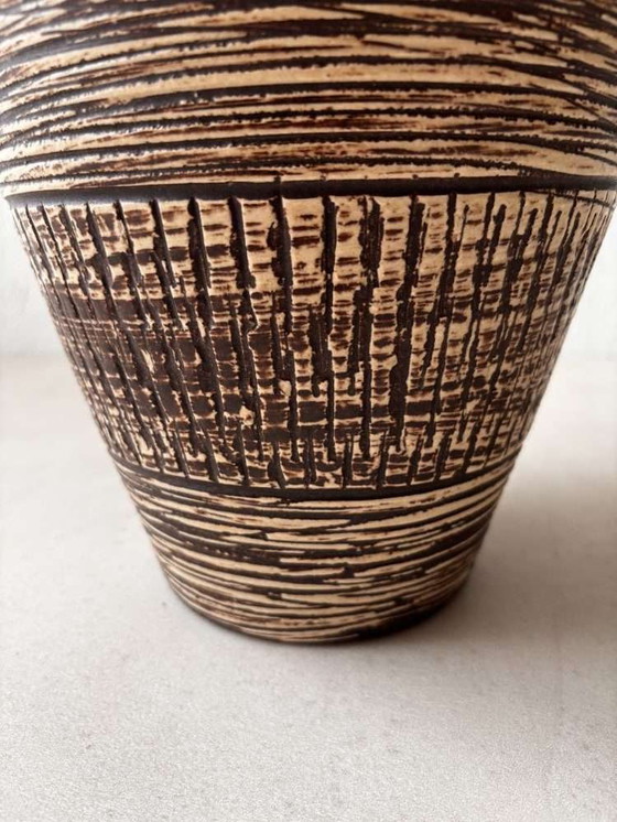 Image 1 of Japandi ceramic Spara floor vase 70s minimalist vase