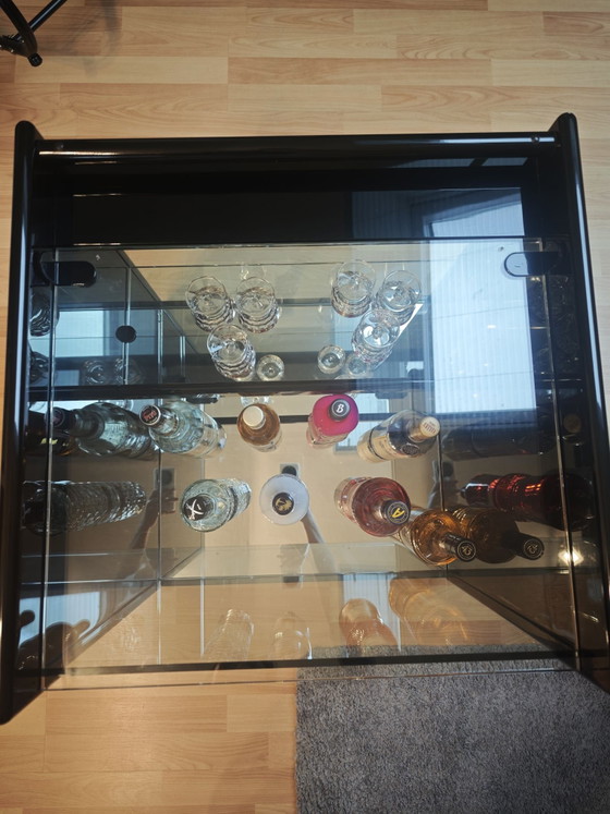 Original Cattelan Italia Bar Cabinet / Bar Cart Vintage 1980s, Display cabinets, Glass, Metal, Black (photo 2 of 6)