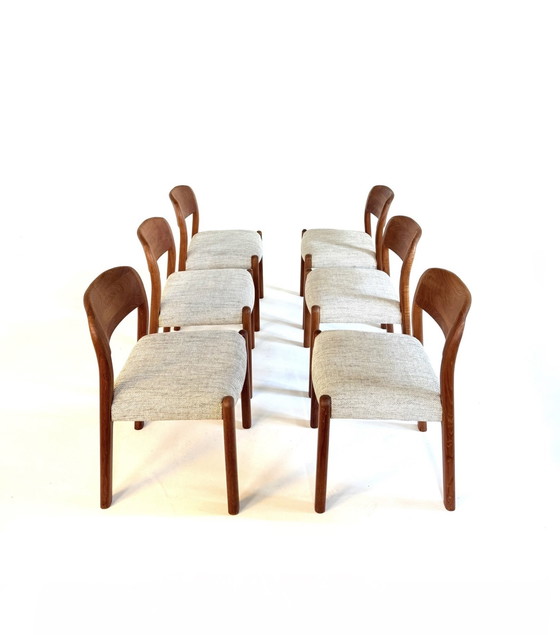 Image 1 of 6x gerestaureerde Deense eetkamerstoel, EMC Møbler ‘80