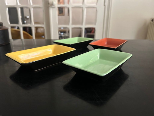 4 platos de cerámica 1950