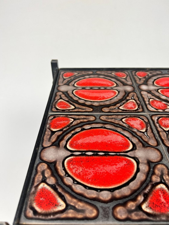 Image 1 of Vintage Table, Brutalism, Cast Iron And Ceramic, 1960's
