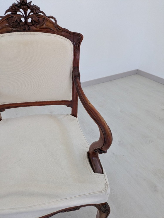 Image 1 of Art Nouveau - Sessel (2) - Holz, Stoff