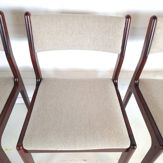 Image 1 of 4x vintage Danish design chair Findahl wood/textile