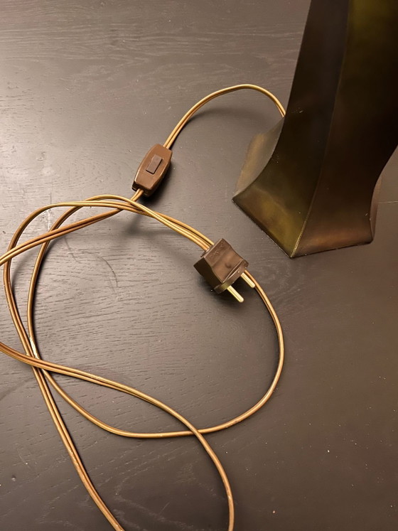 Image 1 of Sculptural mid-century Kullmann table lamp (c. 1965–1975) — sand-cast, large size, beautiful patina