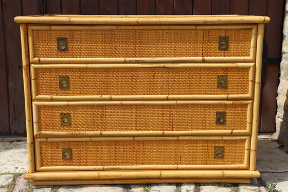 Image 1 of Ladekast van rotan van Dal Vera, Italië, 1970