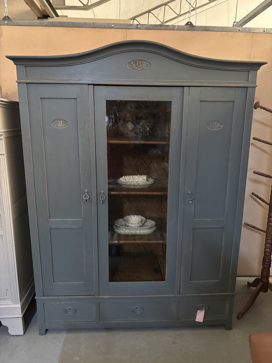 Vintage Display Cabinet / Buffet Cabinet – Sideboard cabinet, Wood, Glass (photo 3 of 10)
