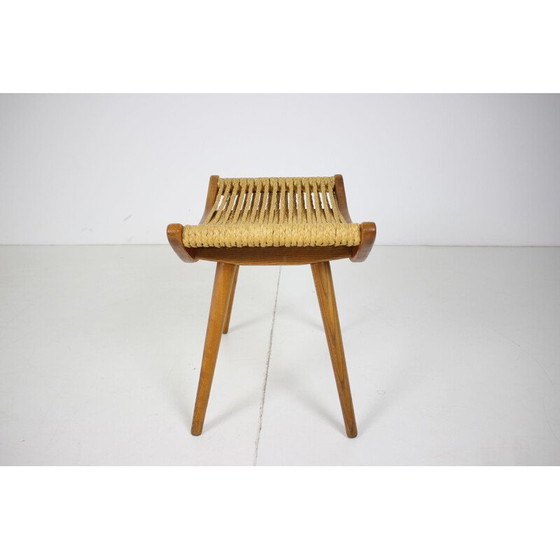 Image 1 of Mid-century wooden footstool Czechoslovakia 1960s