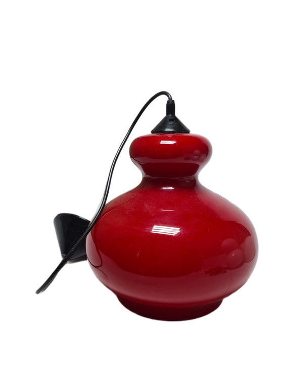 Lampe pendante postmoderne par Polam Wieliczka, Pologne, 1980s – Suspensions, Glass, Plastic (photo 6 of 9)