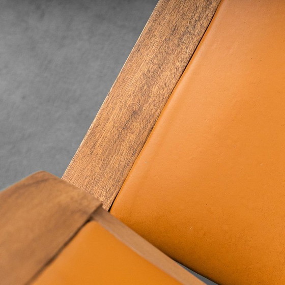 Image 1 of SET DI 4 SEDIE VINTAGE IN LEGNO ED ECOPELLE ITALIA ANNI ’70