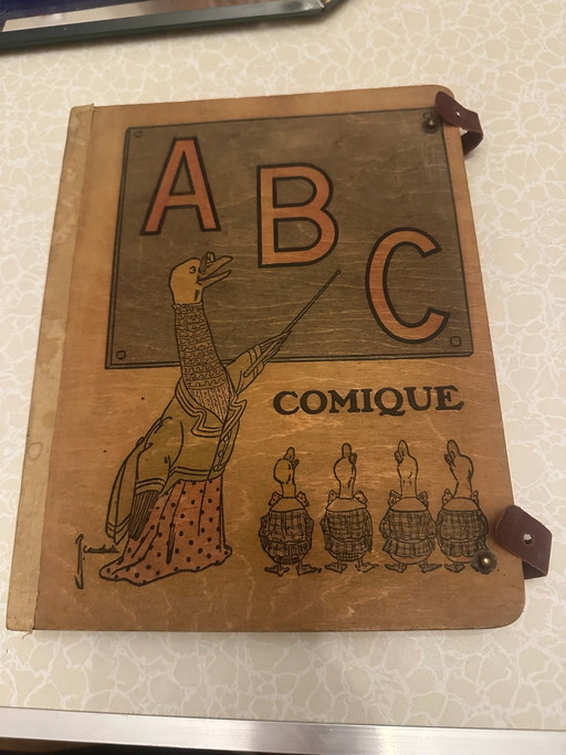 ABC Comique – R. Candide – Nilsson Paris um 1900 – Alphabetbuch aus Holz