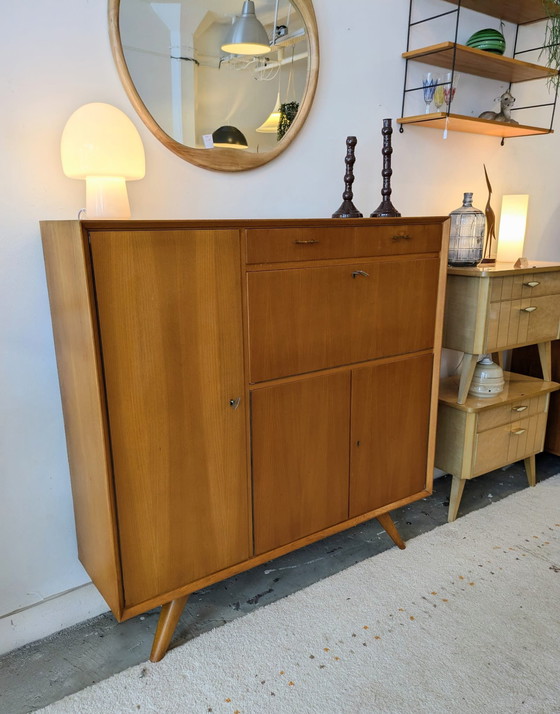 Image 1 of Credenza alta vintage in teak chiaro, anni '60