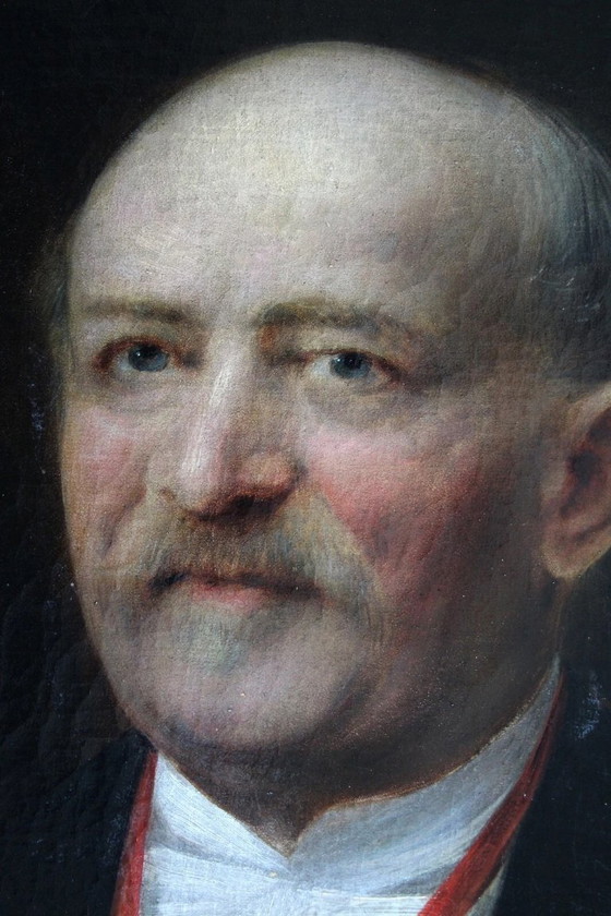 Image 1 of Gemälde eines Gentlemans aus dem 19. Jahrhundert mit Gebrauchsspuren