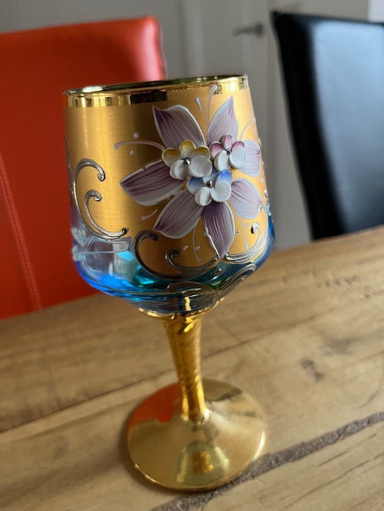 Image 1 of Set liquore firmato Barbini Murano – etichetta Moderna – completo