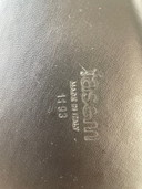 2 vintage zwarte leren Fasem S44 eetkamerstoelen