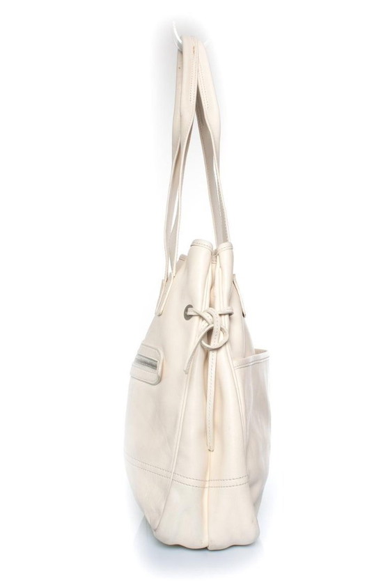 Image 1 of Hogan, witte leren shopper