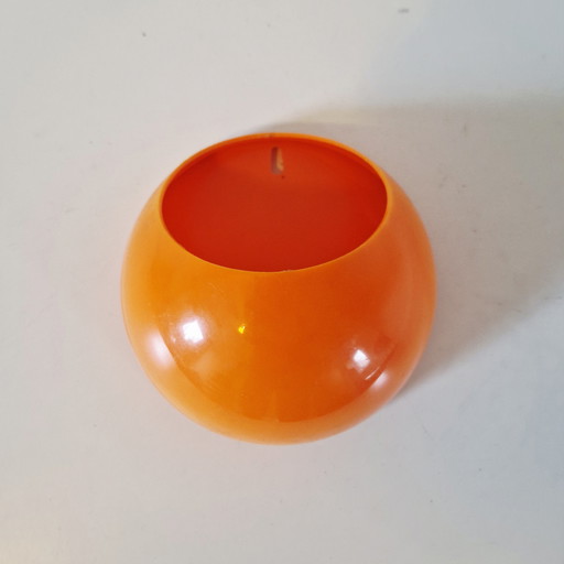 Jaren 70 oranje wandpot kamerplant pot spaceage