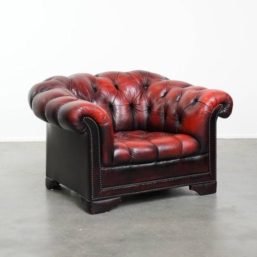 Fauteuil Chesterfield à boutons Rode Rundleren