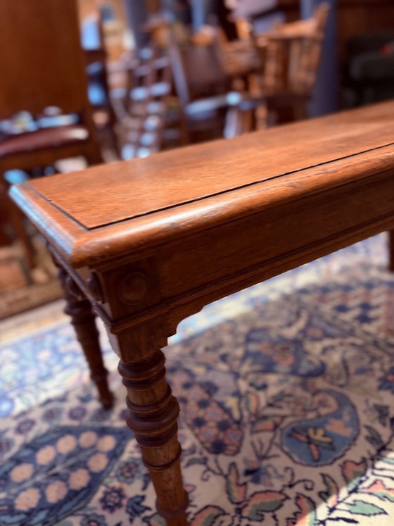 Image 1 of Table basse/banc caractéristique en chêne massif de style néo-Renaissance