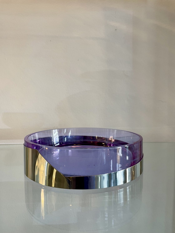 Image 1 of Vide Poche snackkom, serveerschaal, mondgeblazen van alexandrietglas