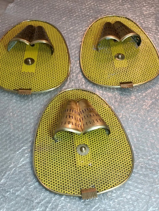 Image 1 of Set wandlampen van MM voor Ateliers Mategot, jaren 1950.