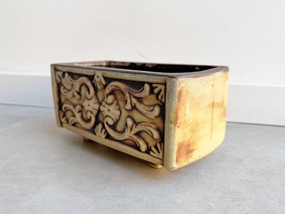 1x Vintage Rectangular W. Germany Ceramic Cactus Flowerpot – Plant pot (photo 4 of 7)