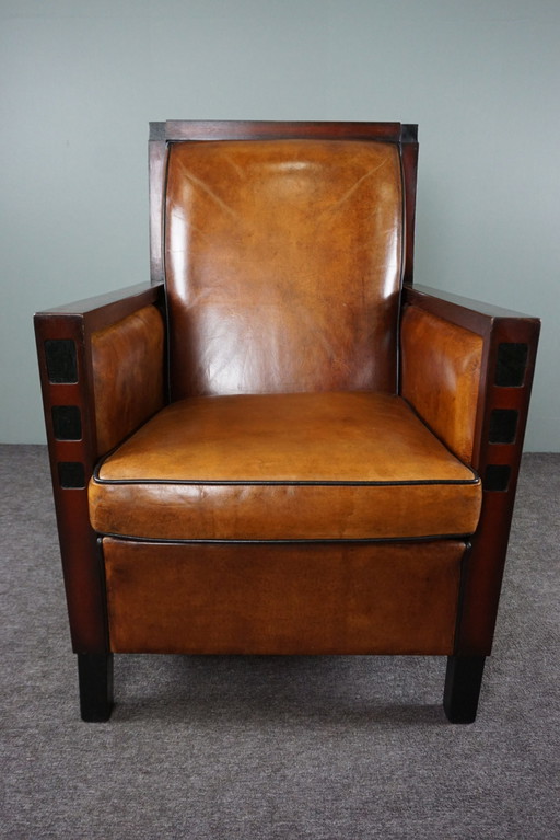 Fauteuil Art Déco en peau de mouton