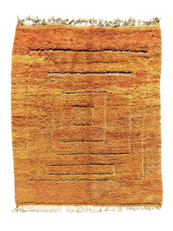 Image 1 of Zonsondergang Oranje Marokkaanse Mrirt Vloerkleed - 300x220 cm - Handgemaakt Wollen Berber Tapijt