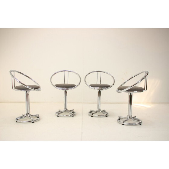 Image 1 of Ensemble de 4 tabourets de bar vintage, Italie 1970