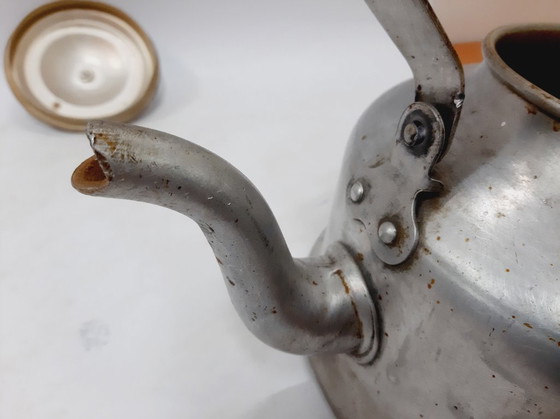 Image 1 of Large Vintage Aluminium Kettle with bakelite handle