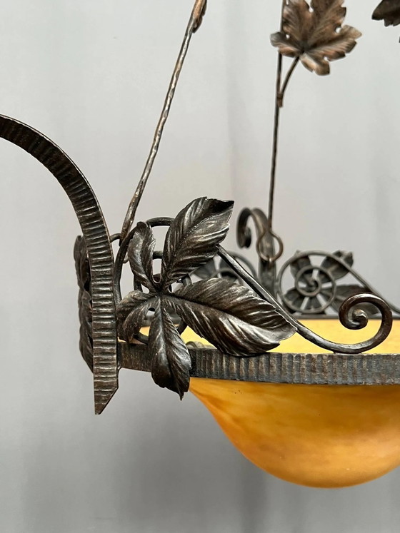 Müller Frères Lunéville ( ). Lámpara de araña estilo Art Nouveau. – Muller, Lámparas de araña, Crystal, Glass (photo 3 of 7)