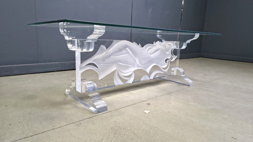 Acrylic coffee table by Fabian Art, 1980s